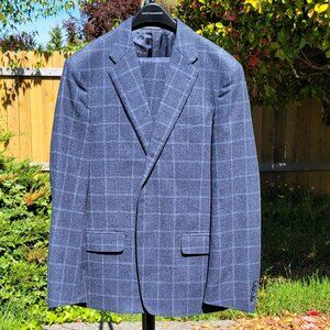 Joseph Abboud Black Label Blue Windowpane Suit